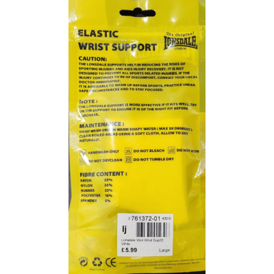 Lonsdale Woven Wrist Support White